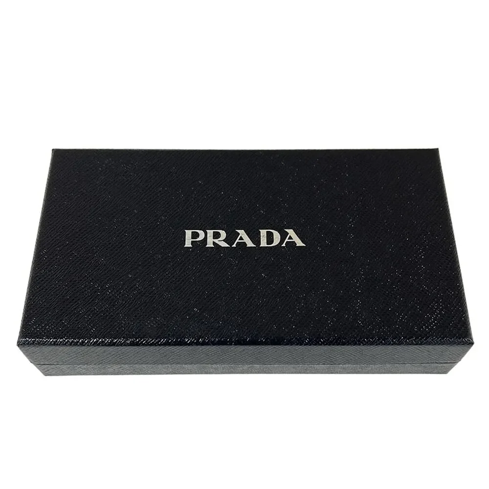 Prada Long Wallet 1ML506 Black Orange Green Nylon Leather - Picture 11 of 12